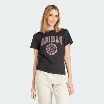 adidas 愛迪達 短袖上衣 女款 運動 亞規 W Collegiate T 黑 IW2748