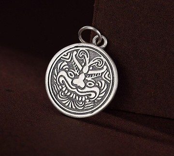 勇敢的部隊圖騰動物吊墜女士復古泰國銀項鍊