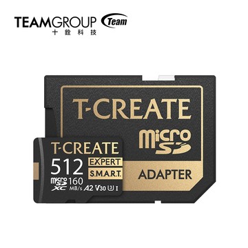 Team T-CREATE EXPERT S.M.A.R.T. Micro SDXC 512GB 記憶卡(含轉卡+終身保固)