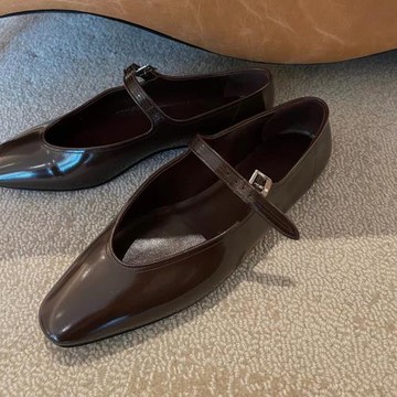 平底單鞋女2025春季新款氣質羊皮圓頭一字扣帶法式復古瑪麗珍女鞋