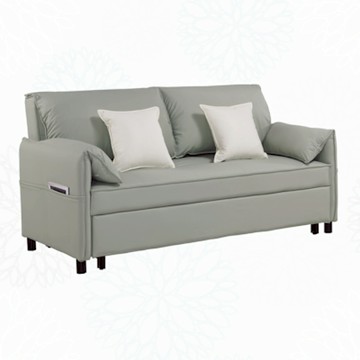 文創集 費爾貓抓皮革前拉式沙發椅/沙發床-180x88x89cm免組