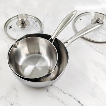 LUNKAI小資系列18/10三層鋼不銹鋼小炒鍋煎鍋奶鍋多功能鍋