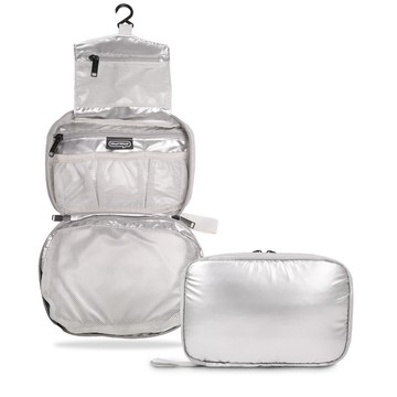 murmur 網狀拼接三摺盥洗包 | 金屬銀