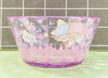 【震撼精品百貨】Little Twin Stars KiKi&LaLa 雙子星小天使~三麗鷗塑膠碗/美耐皿碗-透明紫#52651