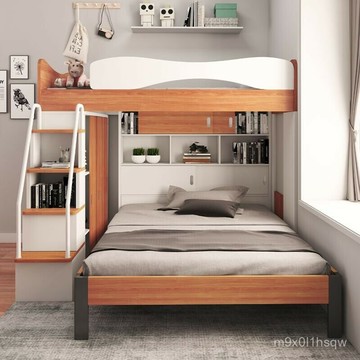 免運  兒童床 衣櫃二層上下床 高低床多功能雙層床小戶型上下鋪子母床 上下舖床架 樓梯床 上下床鋪 宿捨床