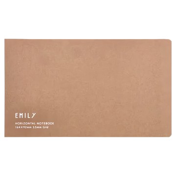 KING JIM EMILy 橫向筆記本 164x92x6mm 3.5mm 網格 96頁  棕色  1本