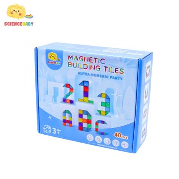 ScienceBaby - 拼字派對40片｜雪鑽磁力片｜1歲+