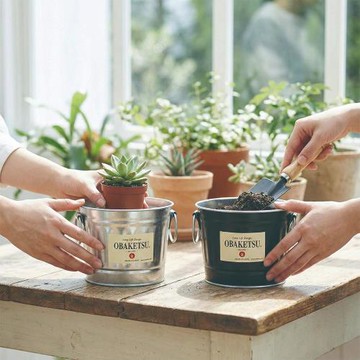 日本 OBAKETSU｜手工製多功能迷你桶 1L 2入組(儲物桶 收納桶 盆栽 花盆)