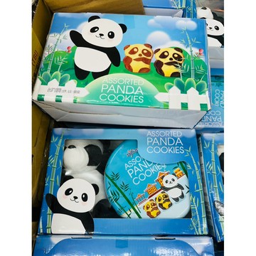 熊貓造型餅乾🐼附贈一隻熊貓娃娃 麥比客 熊貓造型餅乾盒 300g  Assorted Pan 蛋奶素