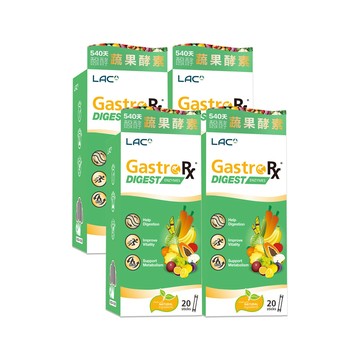 LAC 蔬果酵素精華-百香果口味(20包/盒)x4入組(3大酵素專利/醫生推薦)