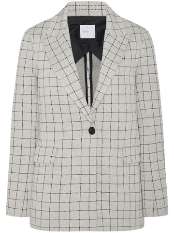 Rosetta Getty - grid-print peak-lapel blazer - women - Viscose/Nylon/Elastane - XS - Neutrals
