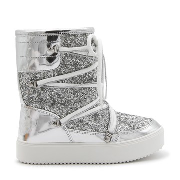 Chiara Ferragni - Silver Glitter Flat Ankle Boots