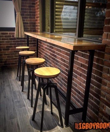 新品上市!!【BIgBoyRoom】工業風家具 吧台椅餐椅 實木鐵製旋轉椅升降功能 LOFT美式復古椅子北歐 客製化飯店民宿餐廳規劃