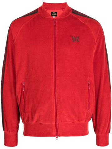 Needles - zip-up velour track jacket - men - Polyester/Cotton/Polyester/Nylon - M - Red