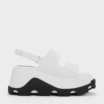 雙帶鋸齒厚底涼鞋