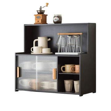 【LEZUN 樂尊】67cm長虹門台檯面帶隔板防塵杯櫃