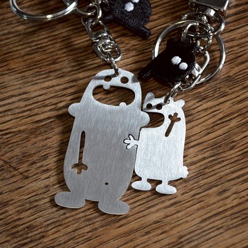 咬耳朵‧組合不鏽鋼吊飾/鑰匙圈 情人 禮物  交換禮物