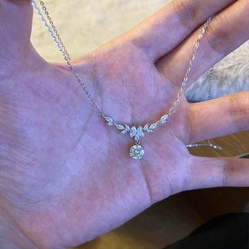 限時特賣🔥 [鈦鋼不掉色]麥繐鋯石水滴項鏈女輕奢小衆ins氣質高級吊墜鎖骨鏈