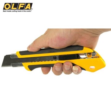 日本OLFA防滑橡膠X系列特大型美工刀XH-AL附掛洞(自動鎖定25mm刀片;品番212B)特大美工刀