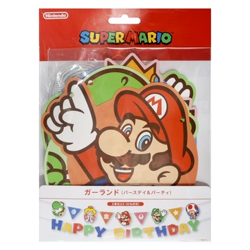 Nintendo 任天堂 超級瑪利歐 拉旗 裝飾  生日派對 多色  1包