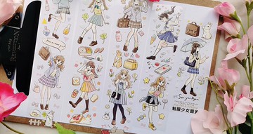 制服少女圖鑑 PET 和紙膠帶 台灣自己印/台灣大年 10米卷