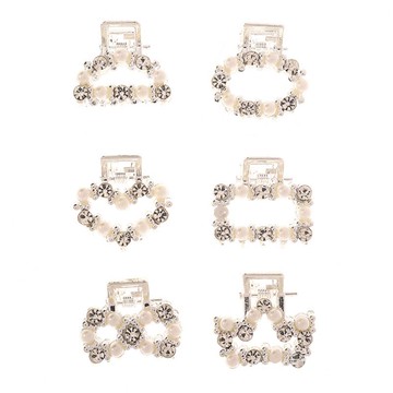 【HOOMI】水鑽珍珠小抓夾（混款）（款式隨機出貨）