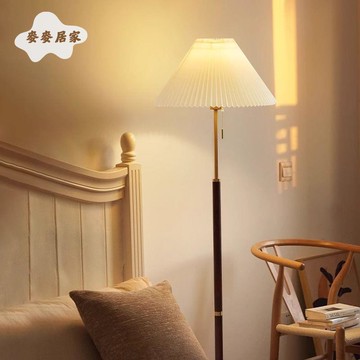 免運 落地燈 美式落地燈 北歐百褶裝飾落地燈美式沙發簡約ins風書房臥室床頭日式輕奢臺燈 可開發票 全館五折 工廠現貨直銷 新品特價 m9061