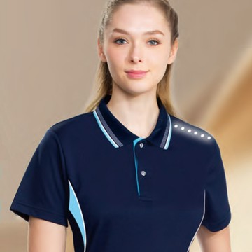 反光吸濕排汗POLO衫(丈青)-女款(11222-1)