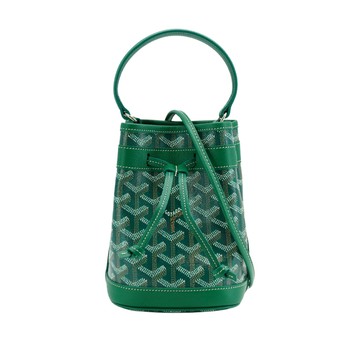 Goyard Petit Flot Mini 帆布迷你手提斜背水桶包(綠)