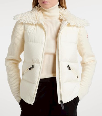Moncler Grenoble Down-paneled virgin wool cardigan
