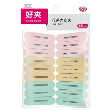巧巧 花系大衣夾 18個  1組  混和顏色