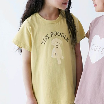 日本 devirock - 100%棉 短袖家居服/睡衣套裝-小狗點點-黃