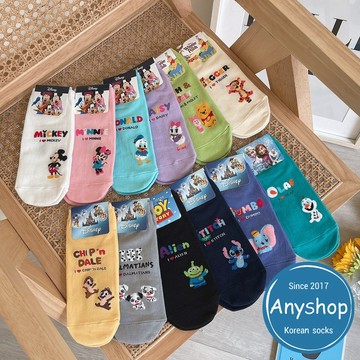 Anyshop韓國襪 迪士尼卡通短襪 迪士尼卡通襪 韓襪 韓國襪 韓國襪子 女襪 中筒襪 韓國短襪 11102