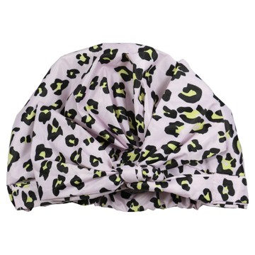 FIFIOO 杏屋家居 歐美時尚造型防水浴帽 - 粉色豹紋，25x20cm  1個