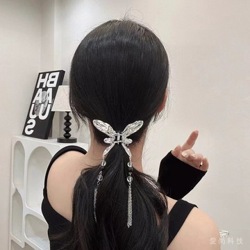 精緻液態 蝴蝶流蘇抓夾 高級感小衆髮夾 小衆時尚盤髮髮飾髮抓夾子女