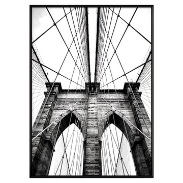 紐約布魯克林大橋 相框裝飾畫 可選框色  1個  42 x 59.4cm