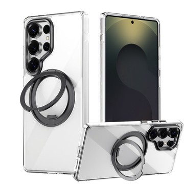 360度旋轉金屬磁吸支架 適用三星Galaxy S25 S25 Plus S25 Ultra 保護殼 磨砂膚感 手機殼