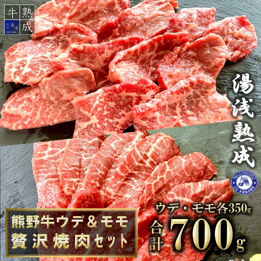 BS6208_湯浅熟成 熊野牛 ウデモモ贅沢焼肉セット 700g