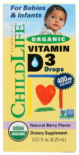 Childlife Essentials Organic Vitamin D3 Drops Berry 400 IU - 0.388 fl oz