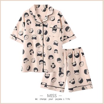 『日系小丸子』夏季短袖睡衣女大碼胖MM200斤ins韓版學生家居服套