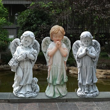 歐式玻璃鋼人物雕塑藝術品客廳戶外落地擺設可定制作女孩與動物