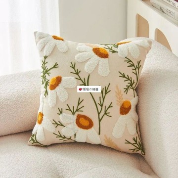 可開發票☆【臺灣精品】💕田園清新刺繡ins抱枕套 簡約沙發客廳抱枕北歐牀頭靠枕靠墊坐墊