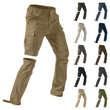 跨境2025可拆卸運動休閑多口袋工裝短褲寬松戶外休閑長褲子五分褲