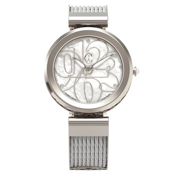 CHARRIOL夏利豪(FE32.101.001)Forever系列半鋼索數字時尚腕錶/珍珠母貝面32mm｜樂天全館特惠中★指定刷卡回饋10%
