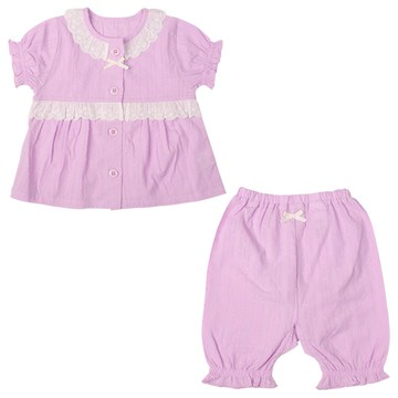 akachan honpo - 短袖家居服+5分褲-蕾絲-紫色