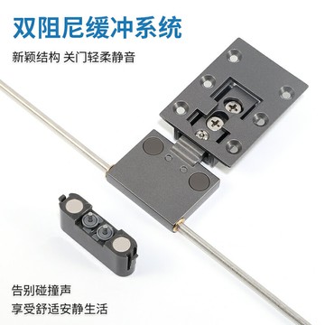 【優選百貨】極簡針式鉸鏈衣櫥柜270度緩沖開門鋁框玻璃門三維可調重型門合頁