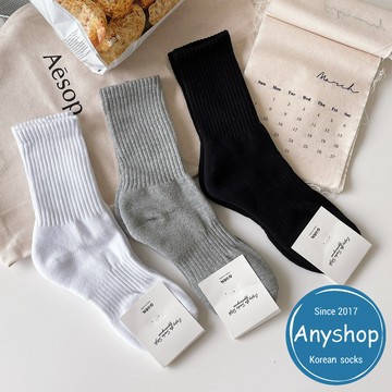 Anyshop韓國襪 女款加厚運動氣墊襪 厚襪 運動氣墊襪 運動襪 中筒襪 素色襪 素色短襪 韓襪 韓國襪子 31501