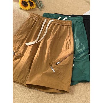 美式工裝短褲男夏季潮牌寬松休閑褲機能風直筒運動褲薄款五分褲子