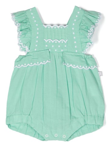 Stella McCartney Kids - ruffled linen-blend body - kids - Linen/Flax/Cotton/Polyester - 36 mth - Green