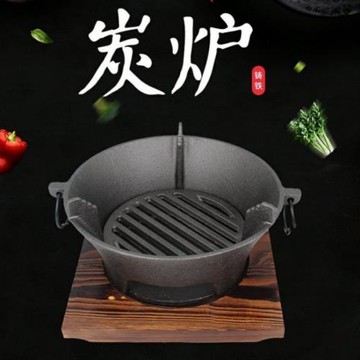 鑄鐵碳爐生鐵炭火爐子圍爐煮茶爐家用戶外燒烤爐取暖碳爐烤火爐